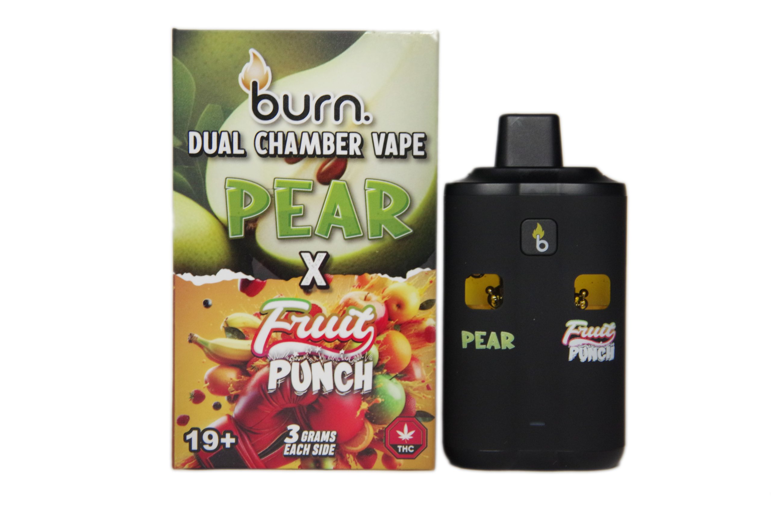 Burn – Dual Chamber Disposable Vape – Pear + Fruit Punch (6G)