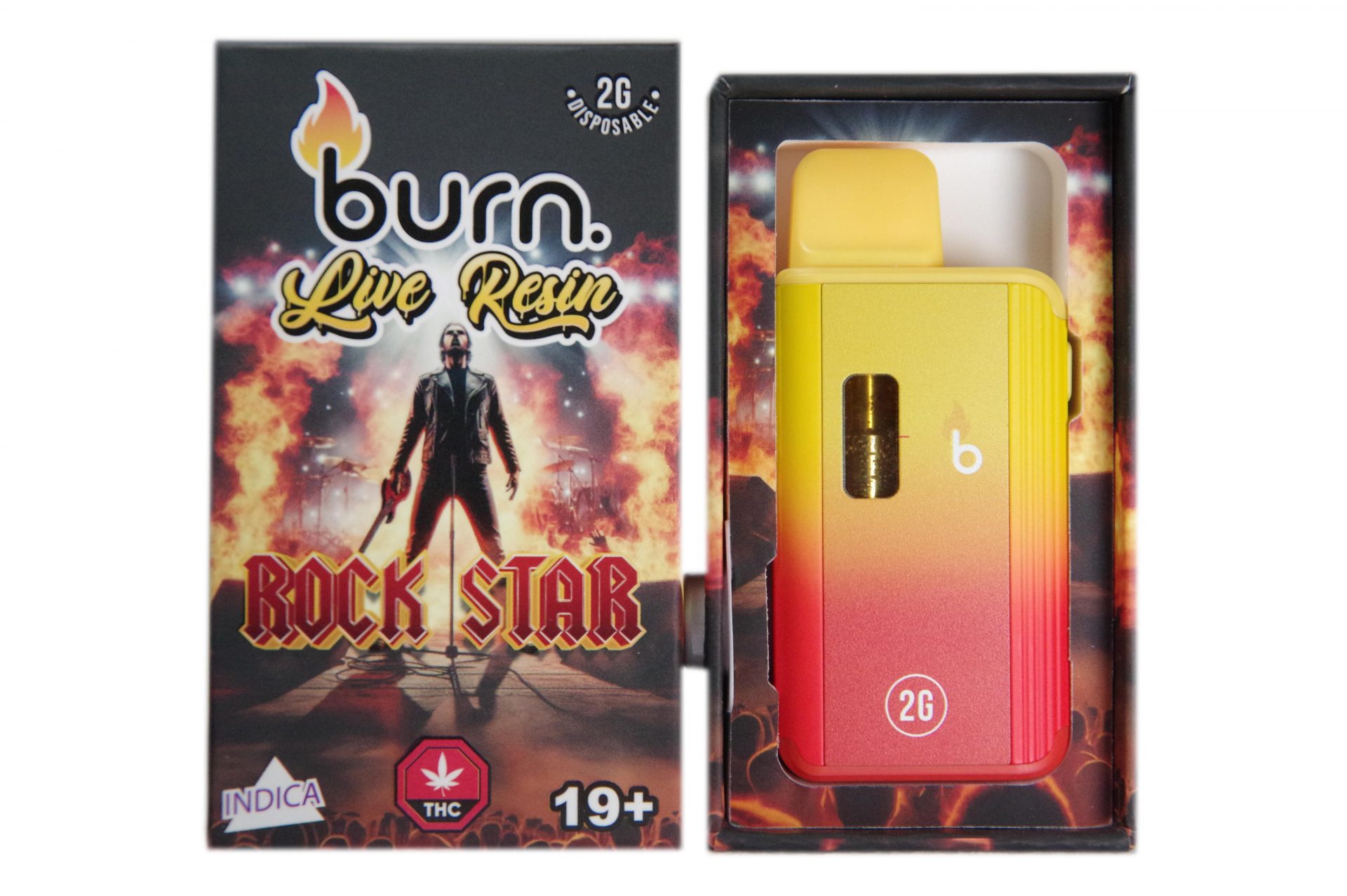 Rock Star Indica Live Resin Vape (2g) - Burn