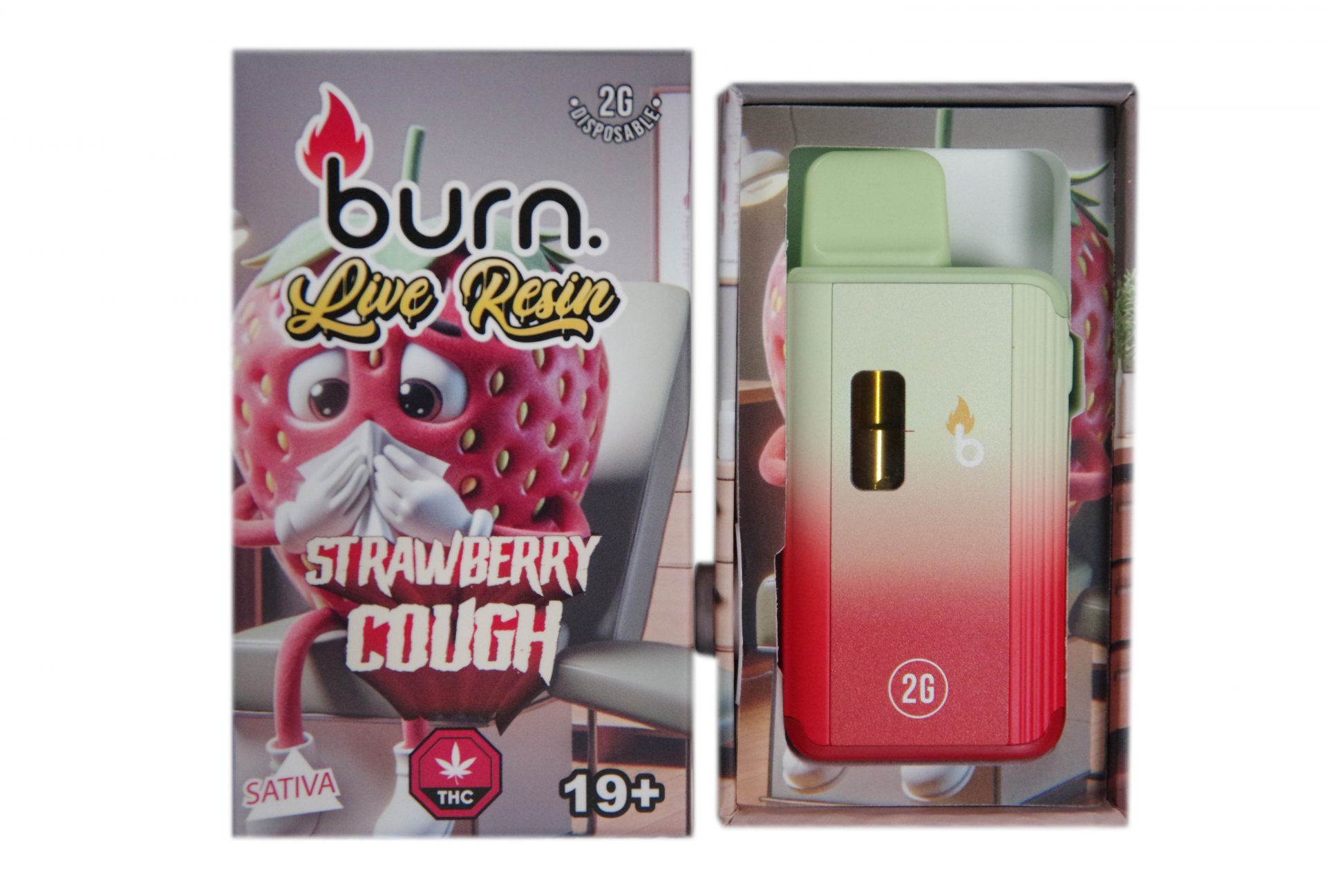 Strawberry Cough Sativa Live Resin Vape (2g) - Burn